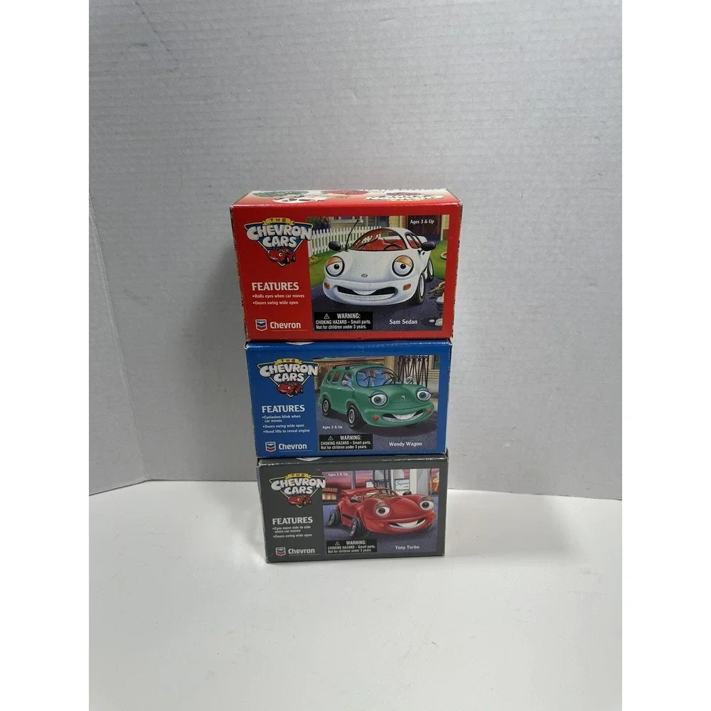 Lot Of 3 The Chevron Cars Red Green Yellow Tony Wendy Sam Sedan Collectable